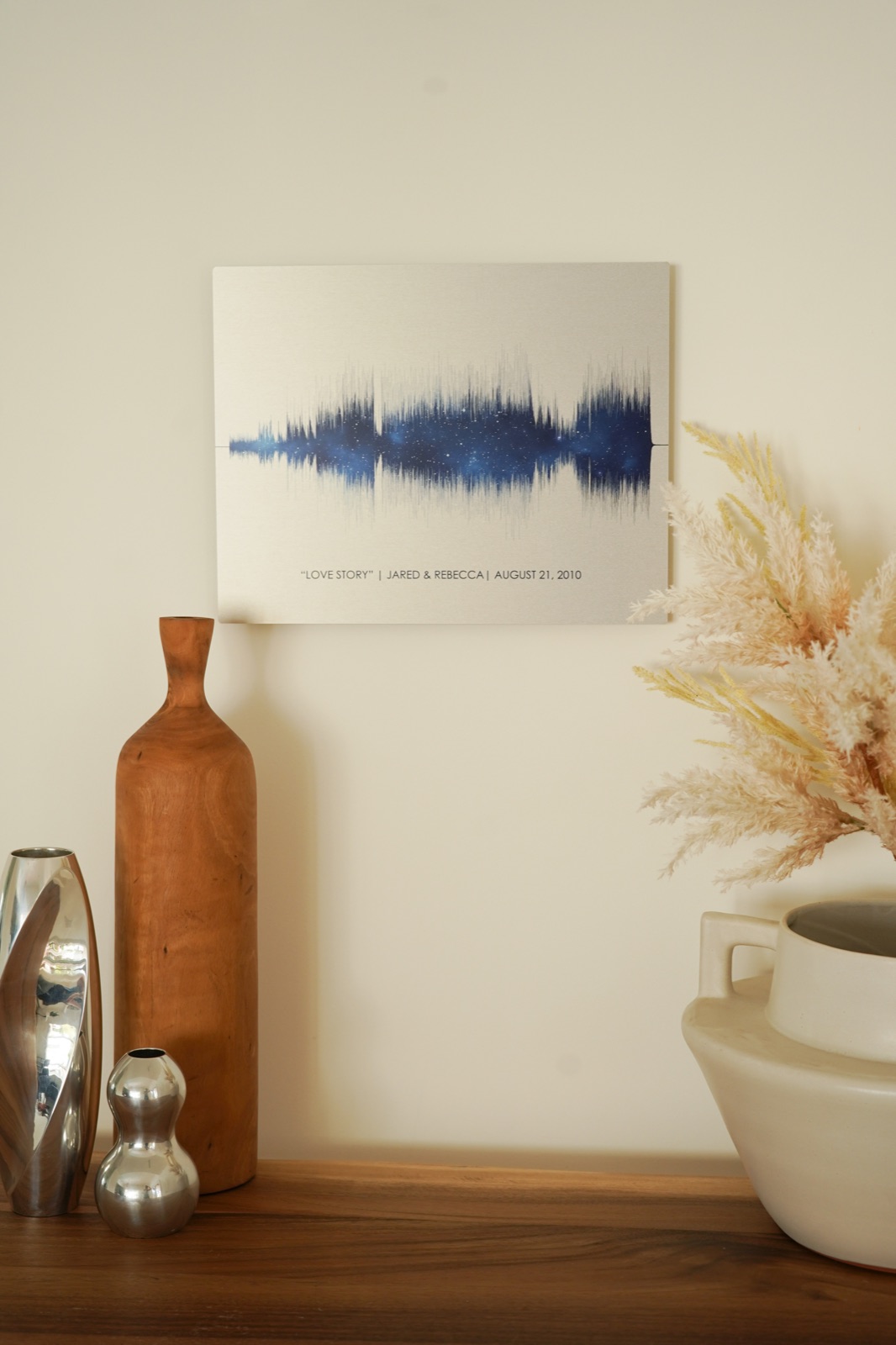 Artsy Voiceprint framed soundwave art, product lifestyle photography