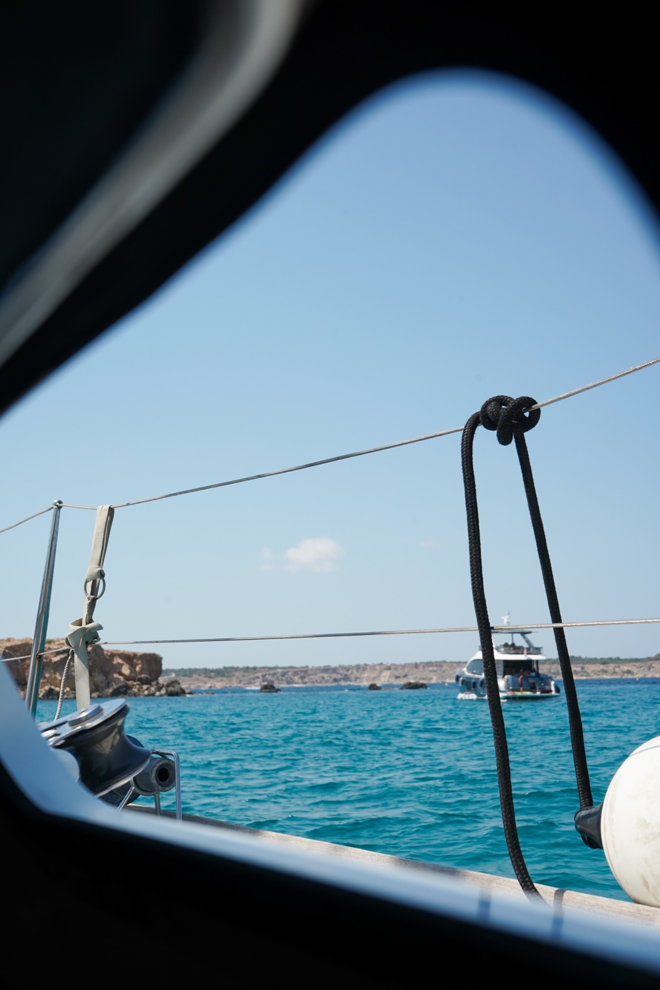 View of the anchorage through the rigging, Malta sailing charter